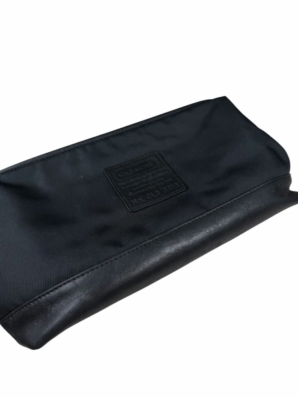 Coach Twill Travel Kit style # 5488 in Black Canvas/Leather